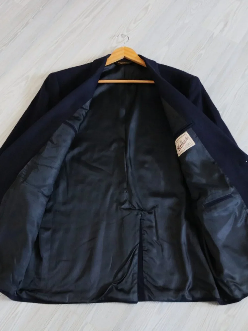 Woolrich Blazer Men's Navy Wool Formal Old Money Autumn Sport Coat Size 46R